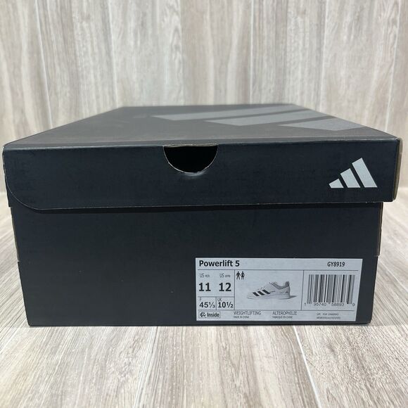 Adidas Powerlift 5 White Black Synthetic Lace Up Weightlifting Shoes Men’s Sz 11